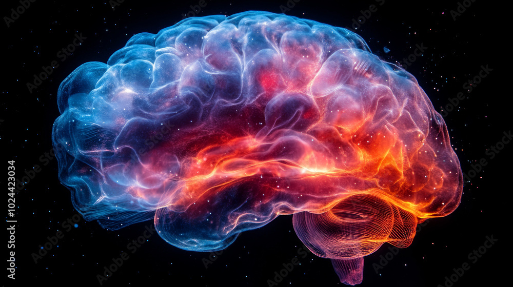 Colorful Abstract Digital Art of Human Brain Colorful Abstract Digital Art of Human Brain
