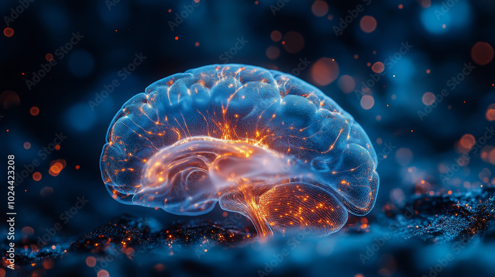 Fototapeta premium Abstract Digital Art of Colorful Human Brain Image