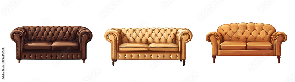 Obraz premium Luxury golden sofa isolated
