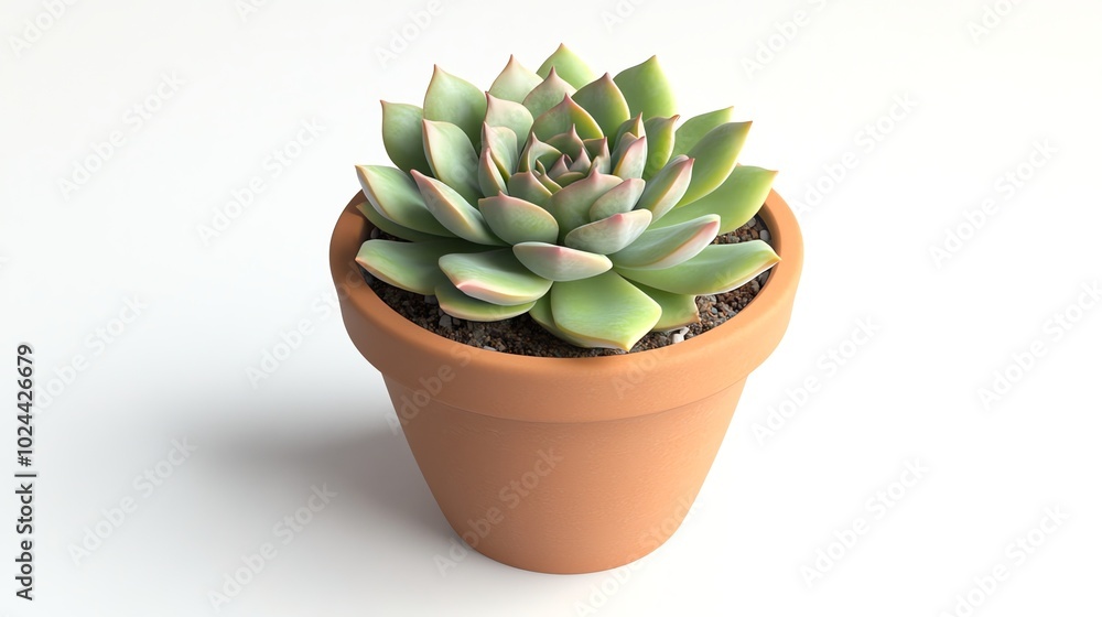 Close-up of a succulent plant in a terracotta pot. Close-up of a succulent plant in a terracotta pot.