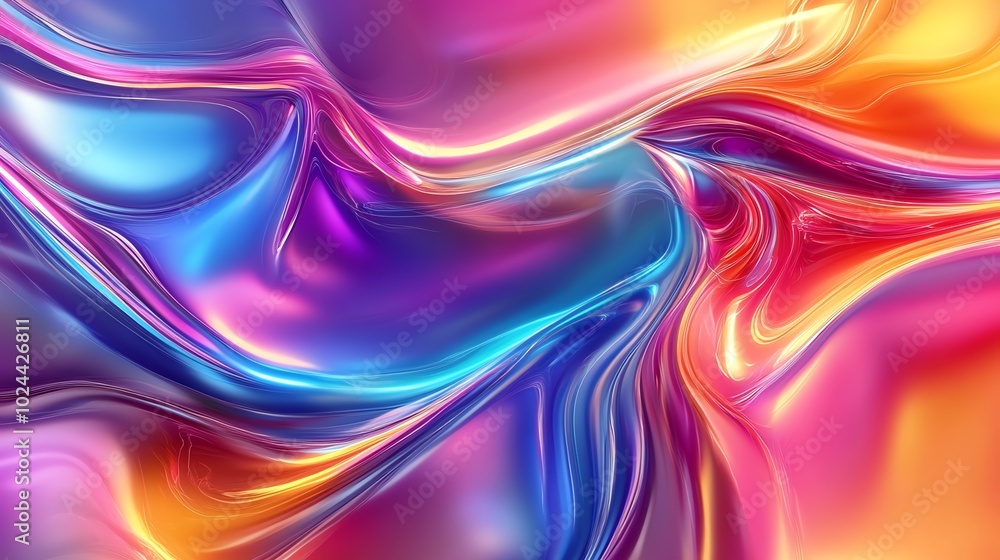 Abstract swirling liquid with vibrant, iridescent colors. Abstract swirling liquid with vibrant, iridescent colors.
