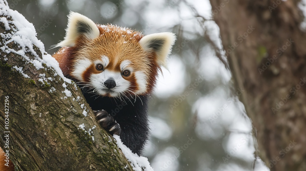 An adorable red panda sits gracefully against a clean white background, showcasing its vibrant reddish-brown fur and distinctive black eye patches. This charming animal embodies a playful spirit, An adorable red panda sits gracefully against a clean white background, showcasing its vibrant reddish-brown fur and distinctive black eye patches. This charming animal embodies a playful spirit,