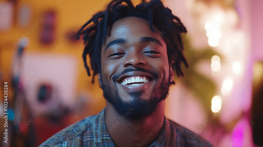 Happy man with dreadlocks smiling at the camera. Happy man with dreadlocks smiling at the camera.