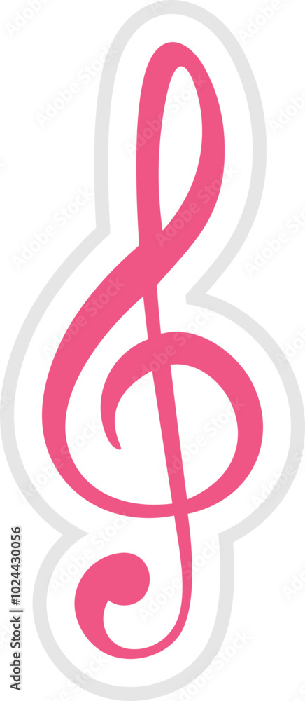 Obraz premium Cute Sticker Musical Note