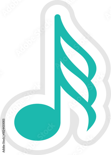 Cute Sticker Musical Note