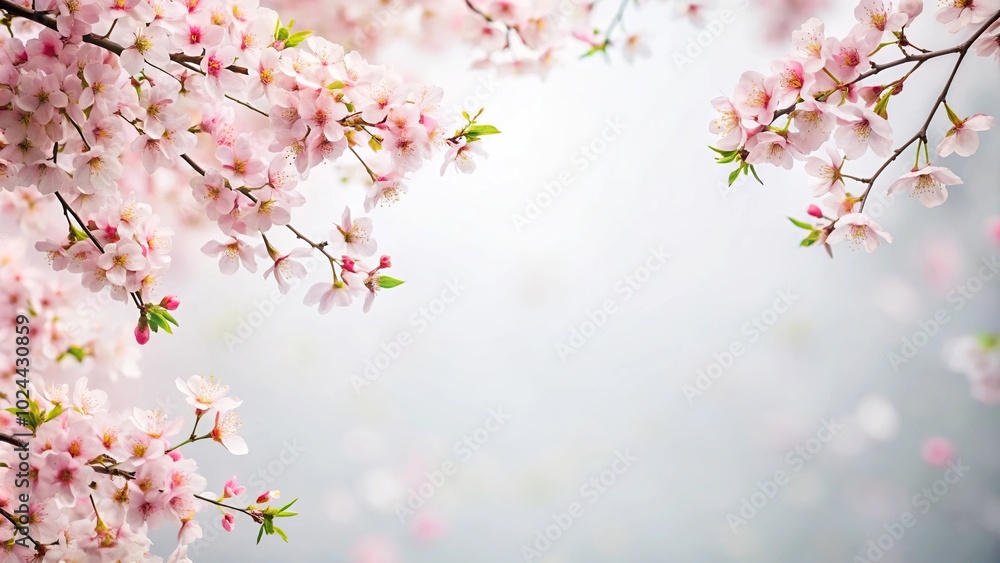 Low angle view of elegant flowering branches on white background Low angle view of elegant flowering branches on white background