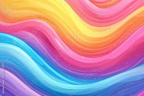 Abstract Colorful Wavy Background with Glitter