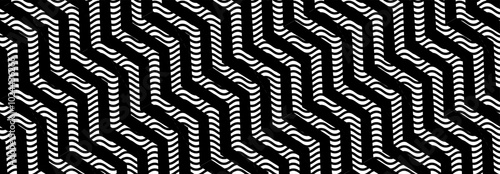 Abstract, curve Lines, wavy  pattern, Square, Illustration, vector, alternating overlapping, symmetrical, orderly arrangement background, black and white, banner, website, template, dark.