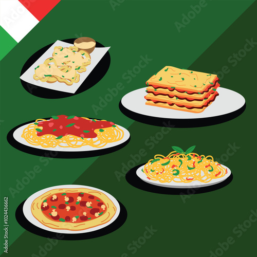 Italian food icon set