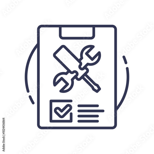 Clipboard with tools symbolizes efficient service and responsiveness.