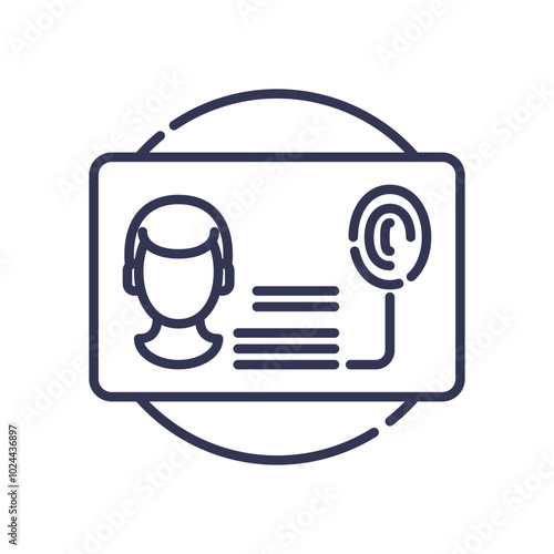 Illustration of ID card with biometric elements, symbolizing identity verification.