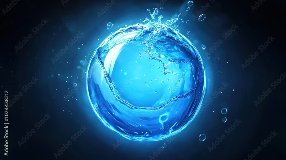 A captivating water magic icon that embodies the essence of fluidity and enchantment. This illustration features flowing waves and sparkling droplets, creating a sense of movement and mystical energy. A captivating water magic icon that embodies the essence of fluidity and enchantment. This illustration features flowing waves and sparkling droplets, creating a sense of movement and mystical energy.
