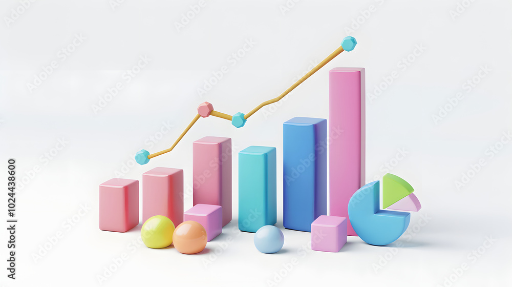 Sales Graph icon sale of marketing 3D Sales Graph icon sale of marketing 3D