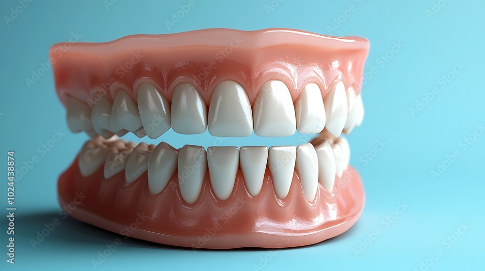 A close-up of a set of perfect white teeth, showing healthy gums and a clean smile. A close-up of a set of perfect white teeth, showing healthy gums and a clean smile.