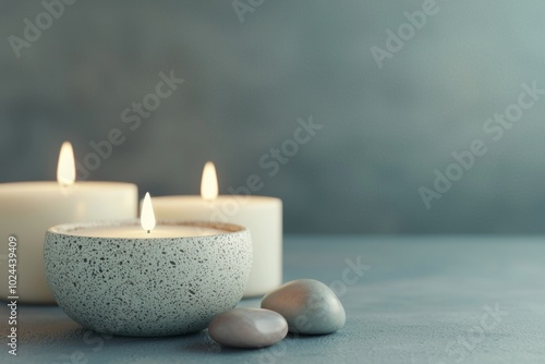 Calm Space with Herbal Candles and Natural Crystals