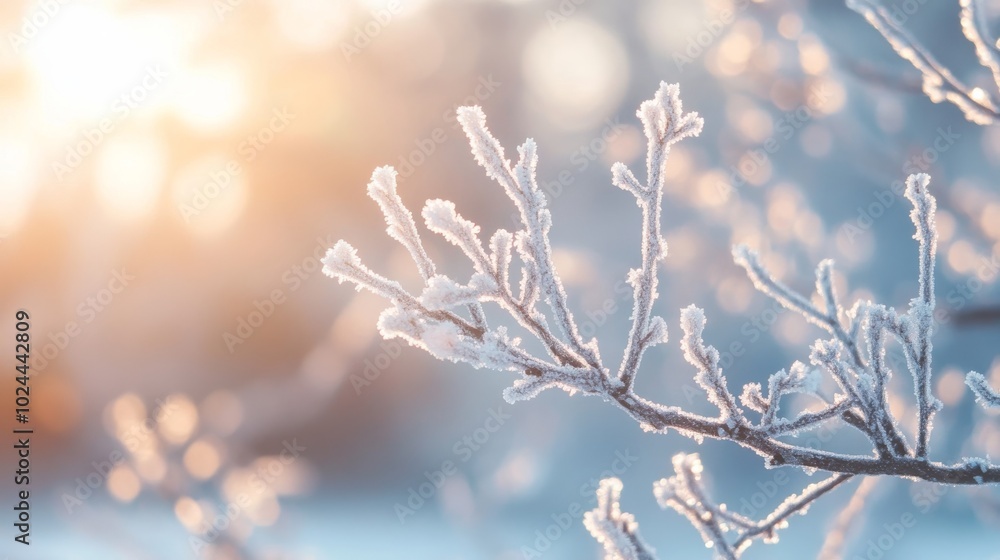 Frosted limbs against nature's backdrop Frosted limbs against nature's backdrop