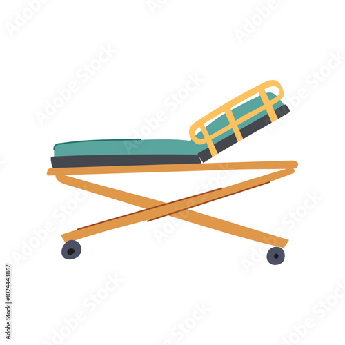 rails hospital bed cartoon. headboard footboard, wheels height, tilt comfort rails hospital bed sign. isolated symbol vector illustration