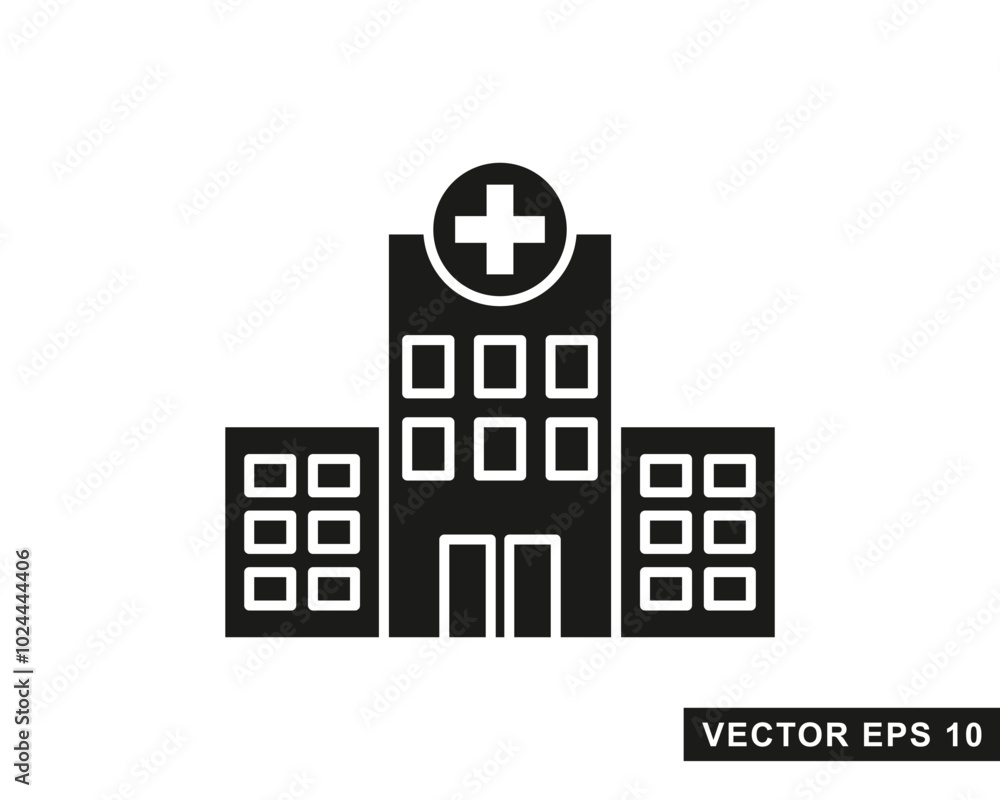 Hospital line icon. Hospital icon logo Hospital line icon. Hospital icon logo