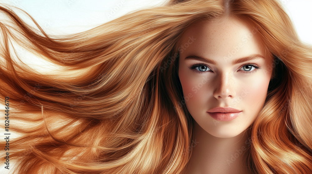 Modell con capelli lunghi e vibranti, con un'acconciatura sana e lucente. Ritratto di moda di una bellissima modella in un ambiente da studio. Pubblicità parrucchiere. Modell con capelli lunghi e vibranti, con un'acconciatura sana e lucente. Ritratto di moda di una bellissima modella in un ambiente da studio. Pubblicità parrucchiere.