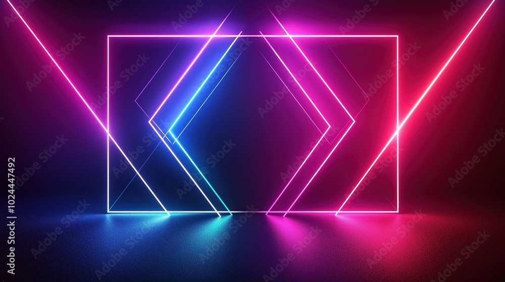 Neon Geometric Light Patterns Neon Geometric Light Patterns