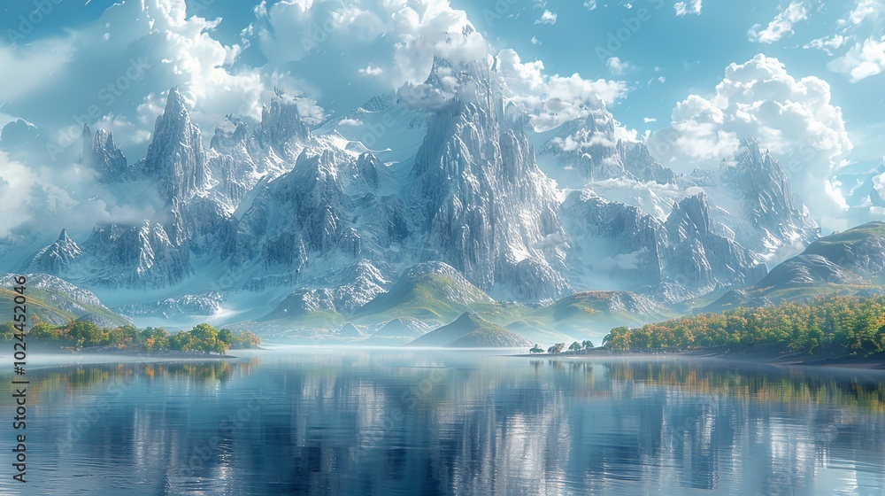 Naklejka premium Breathtaking Natural Stone Archway Overlooking a Turquoise Sea and Blue Sky