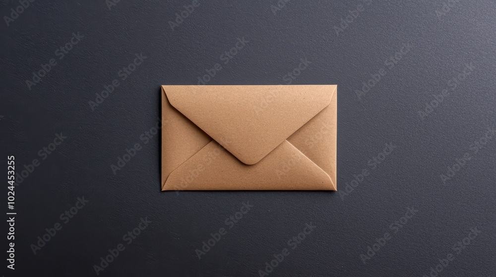 Brown envelope on a dark background Brown envelope on a dark background