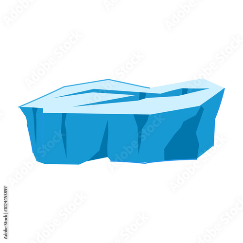melt ice crack cartoon. freeze arctic, antarctic climate, snow sheet melt ice crack sign. isolated symbol vector illustration
