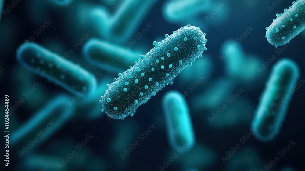 Fototapeta premium Close-up of vibrant bacteria in a microscopic view
