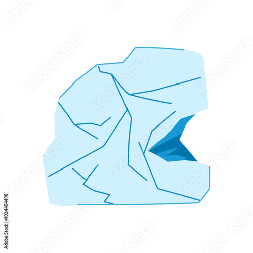 freeze ice crack cartoon. arctic antarctic, climate snow, sheet floe freeze ice crack sign. isolated symbol vector illustration