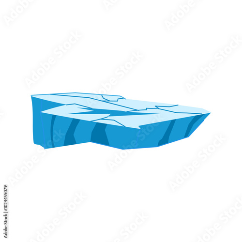 arctic ice crack cartoon. antarctic climate, snow sheet, floe surface arctic ice crack sign. isolated symbol vector illustration