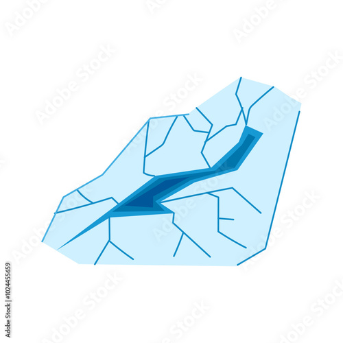 antarctic ice crack cartoon. climate snow, sheet floe, surface pressure antarctic ice crack sign. isolated symbol vector illustration