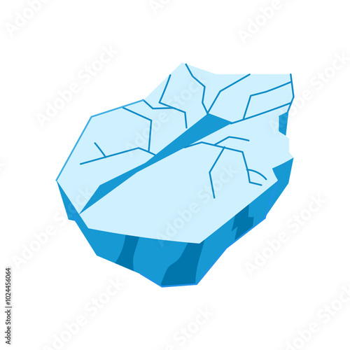 climate ice crack cartoon. snow sheet, floe surface, pressure tension climate ice crack sign. isolated symbol vector illustration