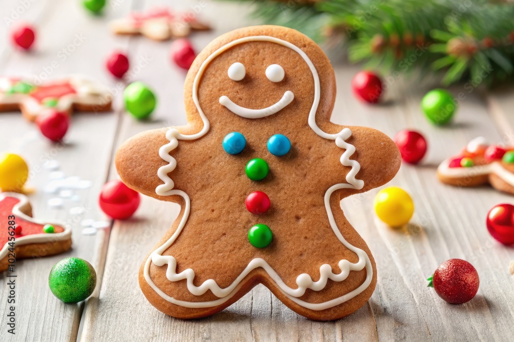 Charming gingerbread man isolated against a white backdrop, ideal for holiday decoration and baking ideas, inspiring joy and creativity during the festive season. Charming gingerbread man isolated against a white backdrop, ideal for holiday decoration and baking ideas, inspiring joy and creativity during the festive season.