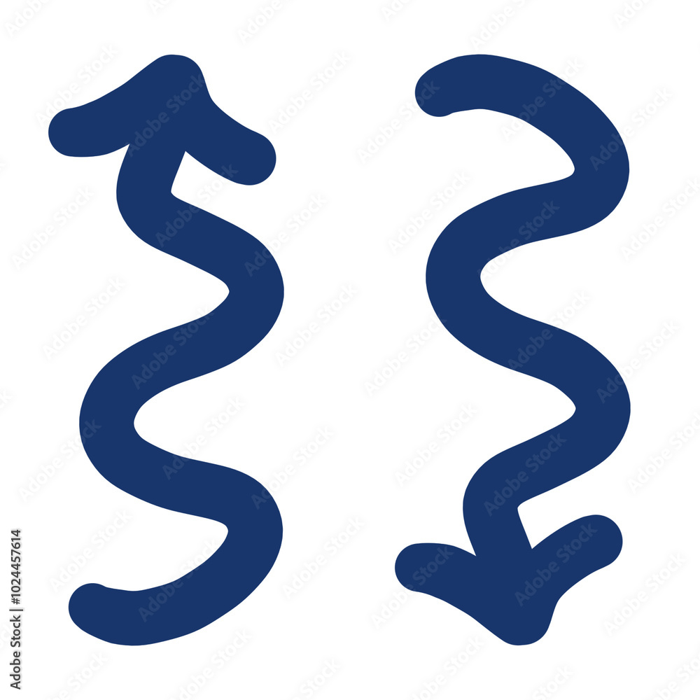 Hand drawn rotating direction arrow. Hand drawn rotating direction arrow.