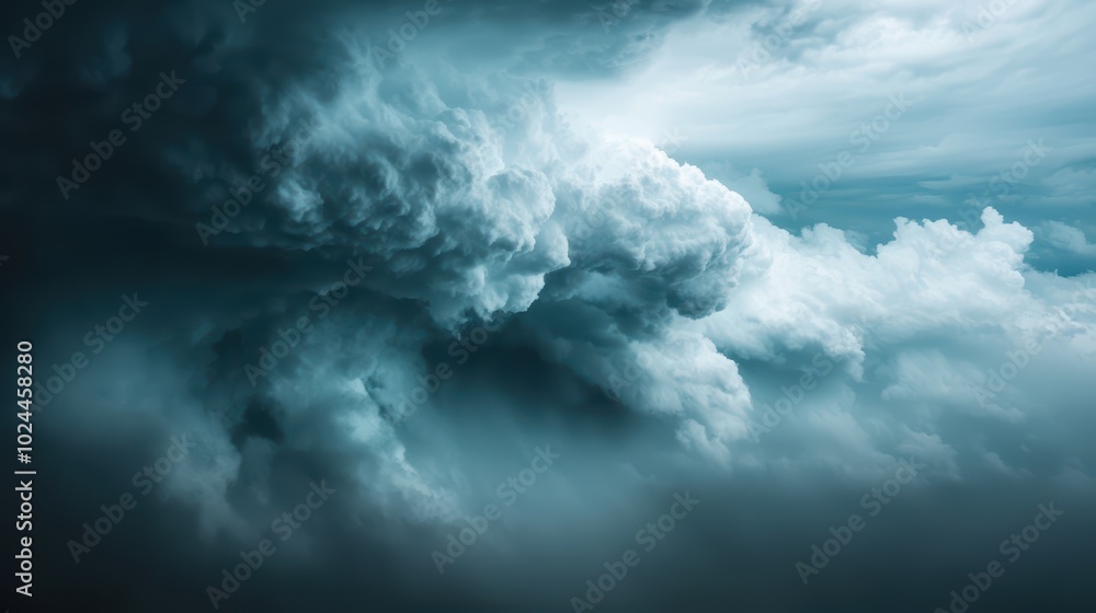 Obraz premium Dramatic storm clouds swirling in a moody sky