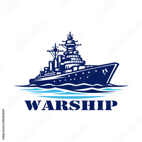 Vector illustration of a war ship