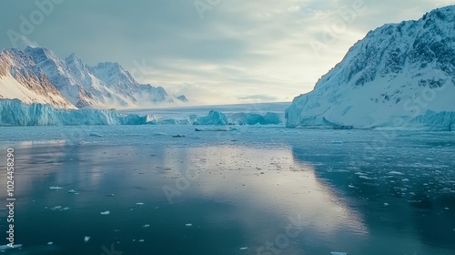 Monacobreen glacier scenery, Spitsbergen, Europe photo