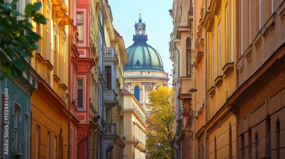 Obraz premium St. Stephen's Basilica in Budapest street
