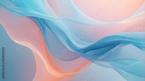 Abstract blue wave background with smooth, flowing lines and a gradient effect, perfect for futuristic wallpaper design photo