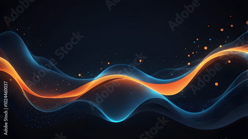 Abstract blue fractal backdrop with glowing lines, dynamic waves, and color effects photo