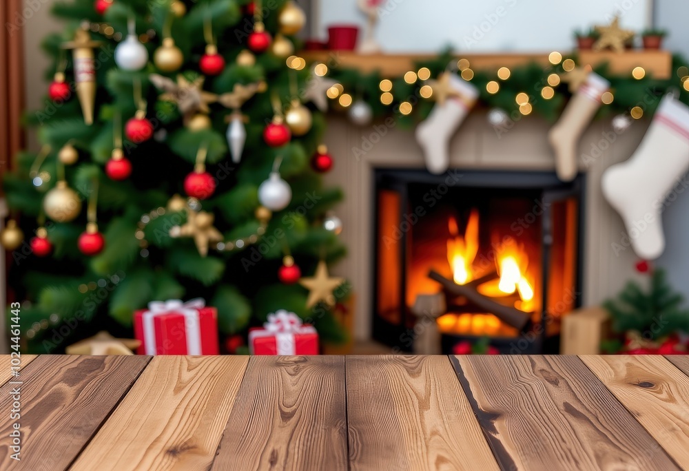 christmas tree and fireplace christmas tree and fireplace