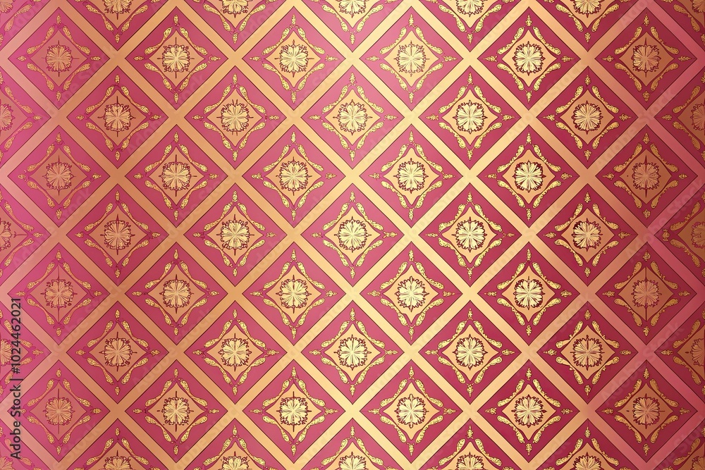 Luxurious pink and gold wallpaper with a tilted angle Luxurious pink and gold wallpaper with a tilted angle