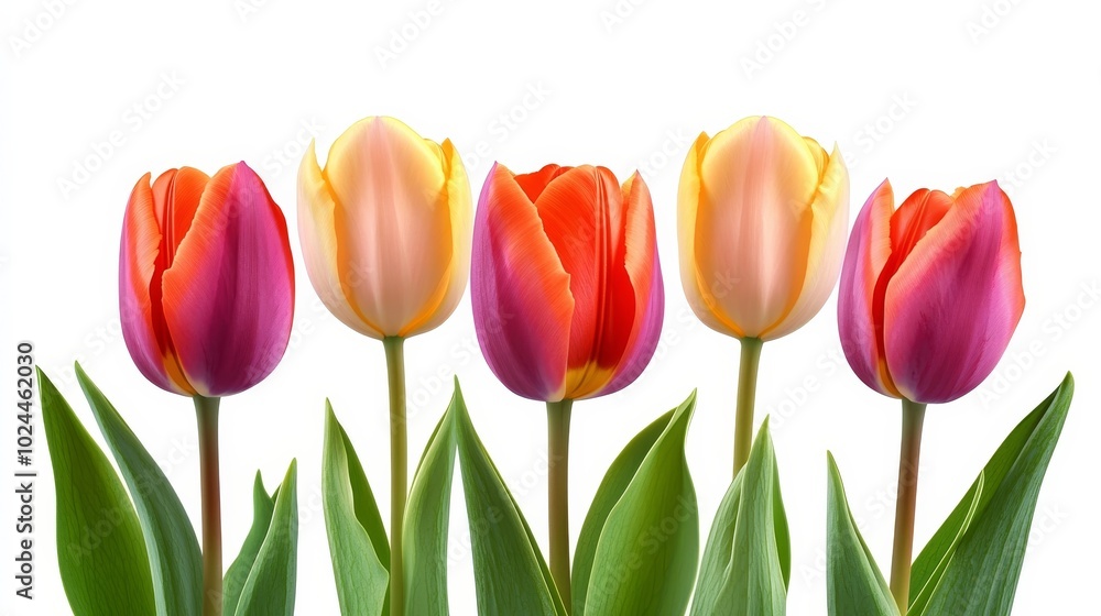Fototapeta premium Tulips in isolation.