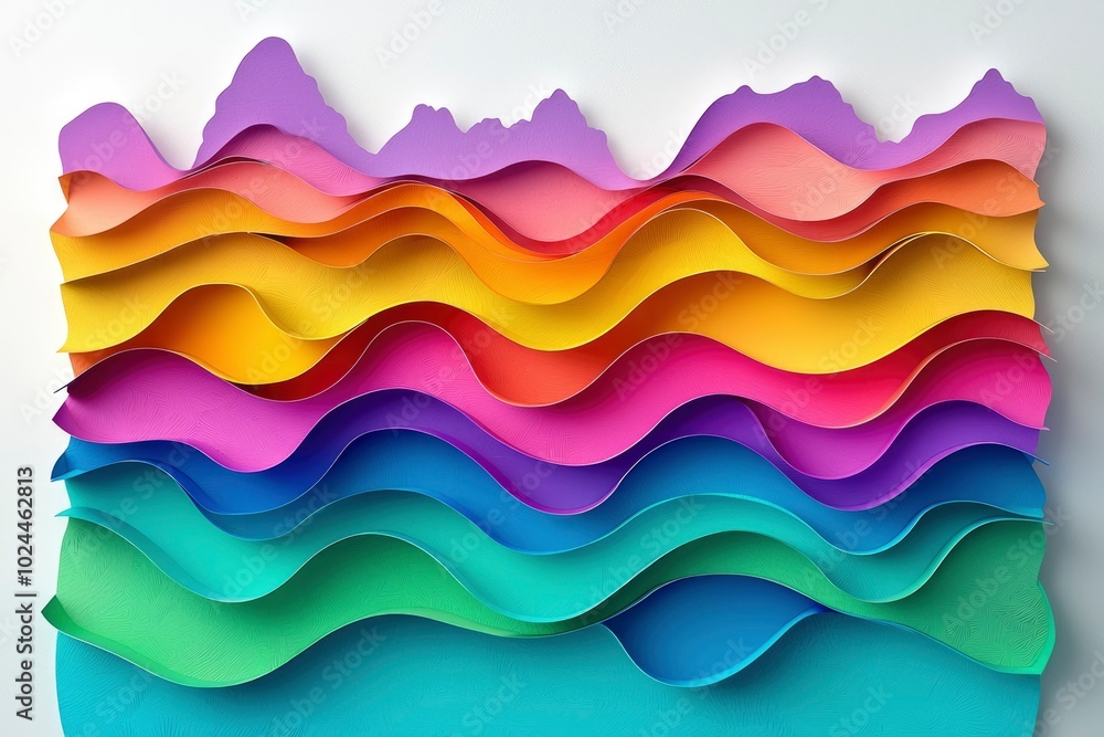 Abstract Colorful Wavy Pattern with Textured Layers Abstract Colorful Wavy Pattern with Textured Layers