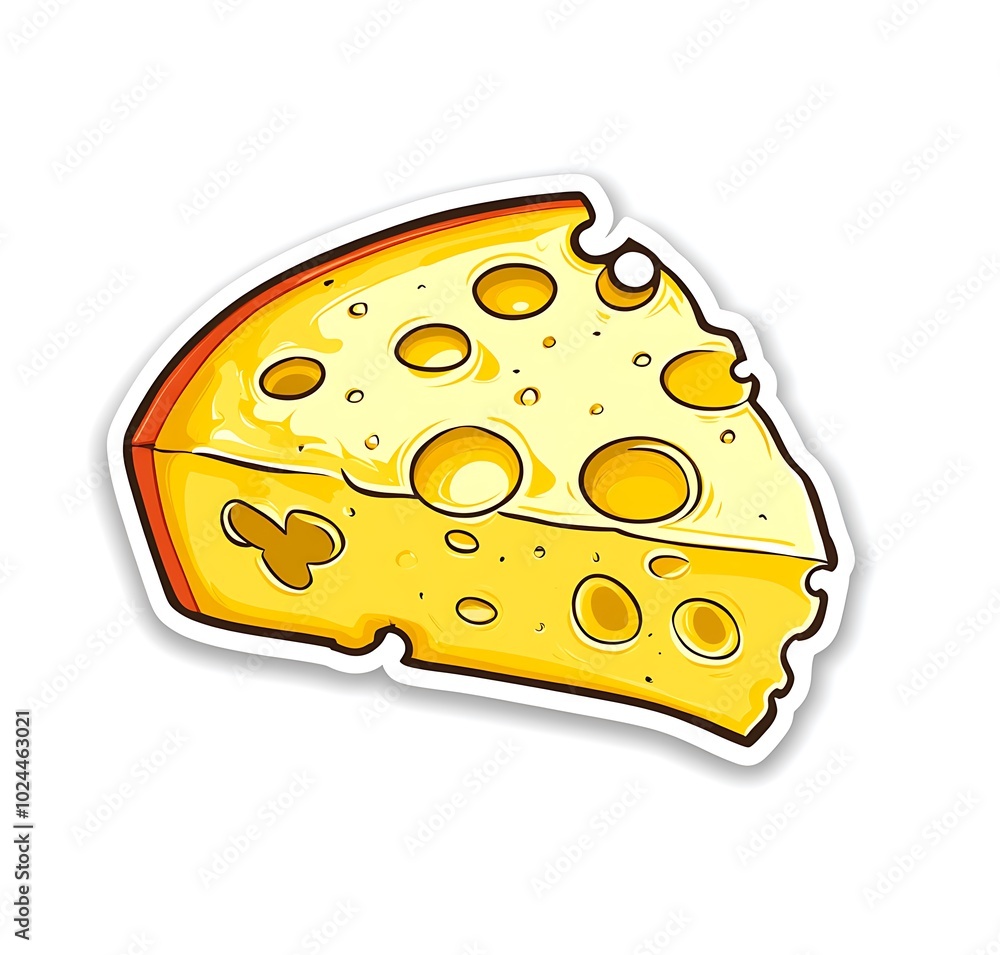 A piece of Swiss cheese with holes on a white background A piece of Swiss cheese with holes on a white background