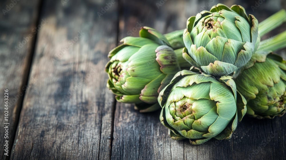 Artichokes on wood Artichokes on wood