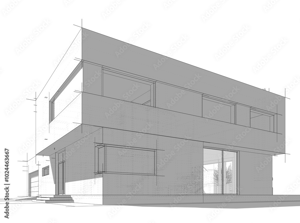 house building architectural 3d illustration house building architectural 3d illustration