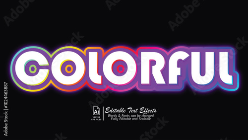 3d colorful editable text effects - fully scalable