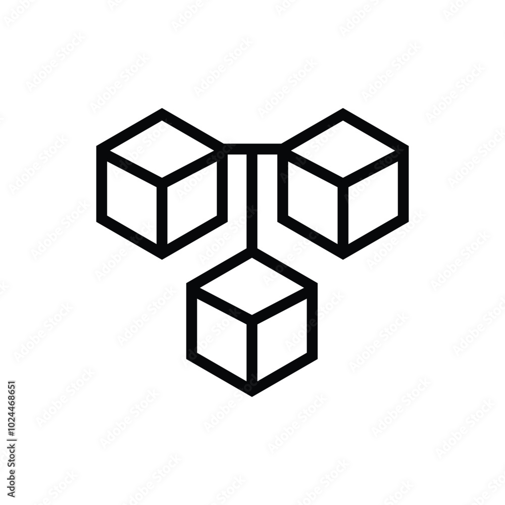 Blockchain icon logo design template isolated illustration Blockchain icon logo design template isolated illustration