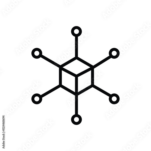 Blockchain icon logo design template isolated illustration